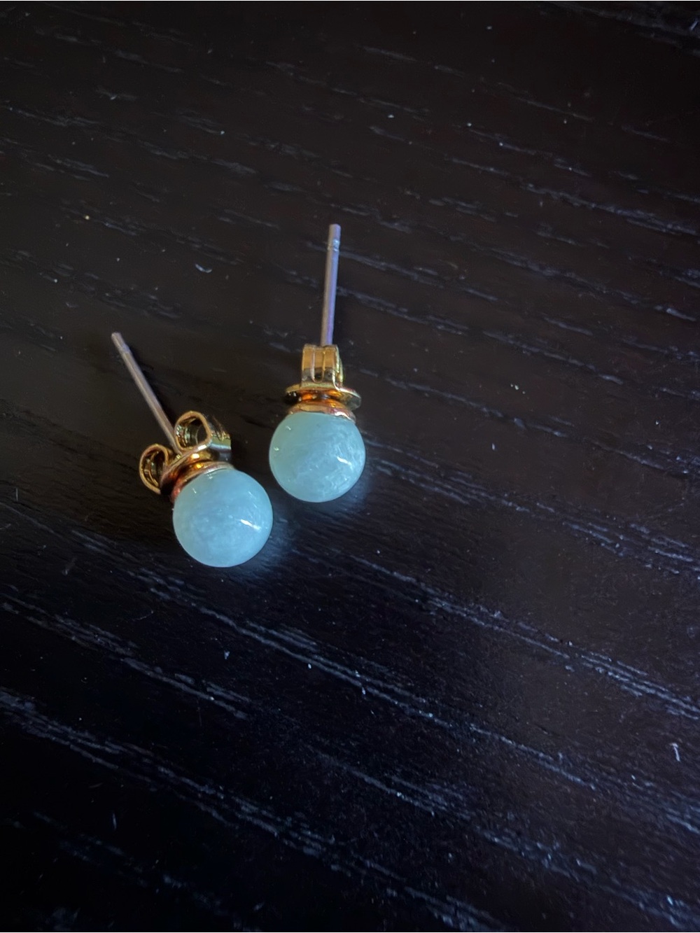 Gold-Plated Bead Stud Earrings